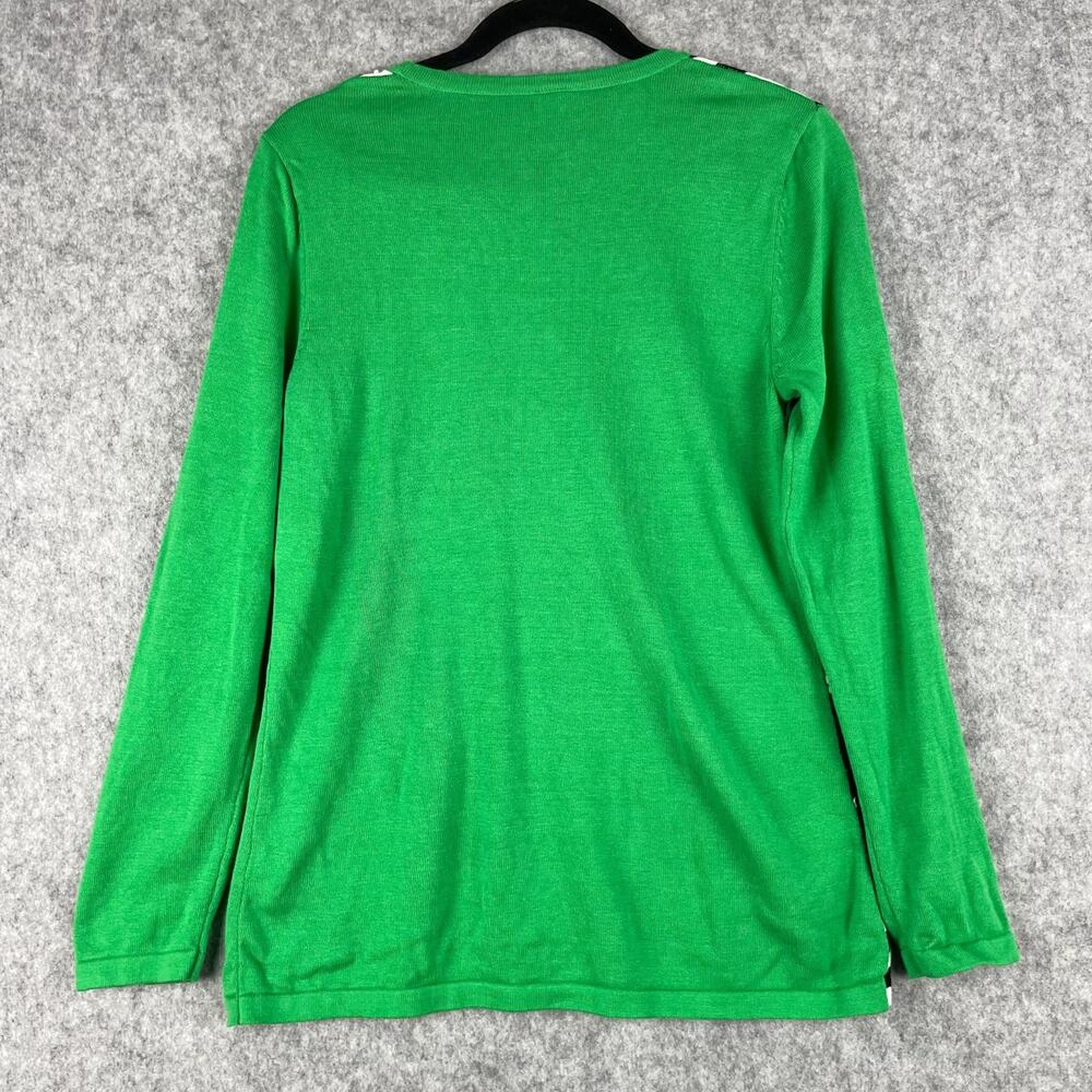 Berek Studio Ugly Christmas Sweater Womens Medium Green Santa Beaded Sequin 3D - Picture 11 of 15